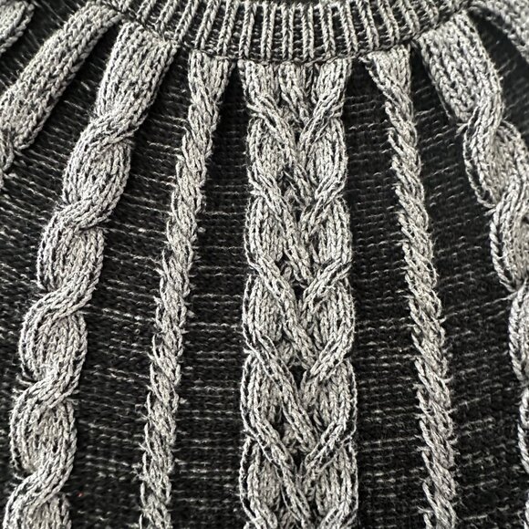 Style & Co Womens Gray & Black Cable Knit Sweater Dress M - Picture 8 of 13